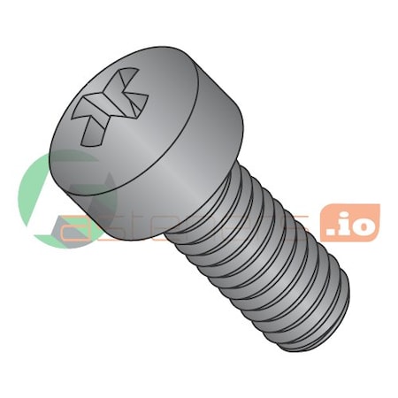 Newport Fasteners #10-32 x 1-1/4 in Phillips Fillister Machine Screw, Black Oxide Steel, 3000 PK 429104